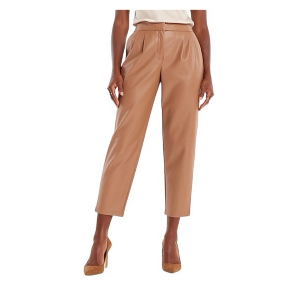 Express Camel Color High Waisted Faux Leather Pant